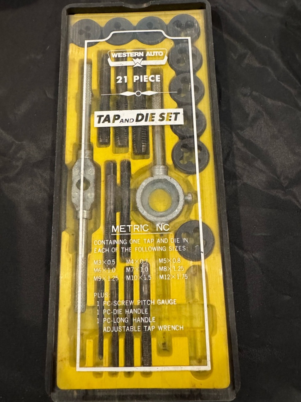 21-Piece Tap and Die Set — Yellow and Black